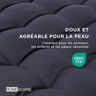 Coussin pour banc de jardin 2 places, noir - HOMESCAPES