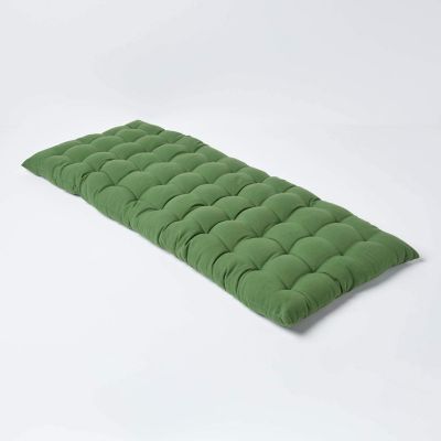 Coussin pour banc de jardin 2 places, vert foncé - HOMESCAPES
