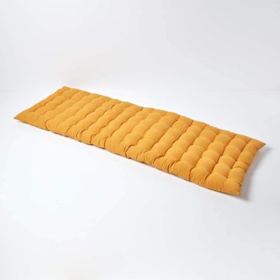 Coussin pour banc de jardin 3 places, jaune moutarde - HOMESCAPES