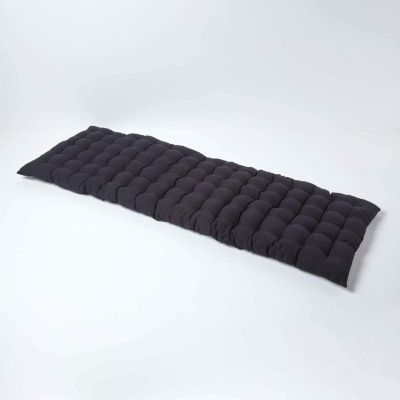 Coussin pour banc de jardin 3 places, noir - HOMESCAPES