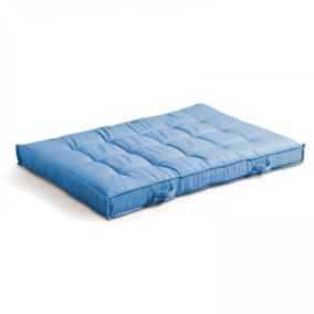 Coussin pour palette matelassé bleu 120 x 80cm  Oviala