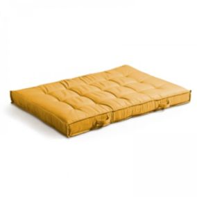 Coussin pour palette matelassé jaune 120 x 80cm  Oviala