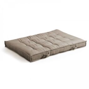 Coussin pour palette matelassé taupe 120 x 80cm  Oviala