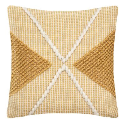 Coussin R.O.W. - plastique recyclé - jaune ocre 45x45 cm - Atmosphera
