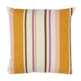Coussin à rayures jaune multi 38x38