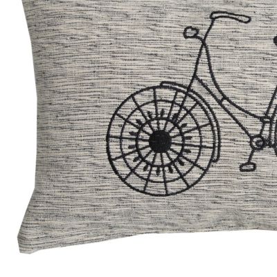 Coussin rectangle broderie vélo Africa L.50 x l.30cm Deco&co