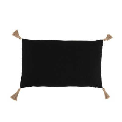 Coussin rectangle  en coton noir 50x30cm - Coussin d'extérieur