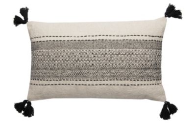 Coussin rectangle imprimé pompons Africa L.50 x l.30cm Deco&co