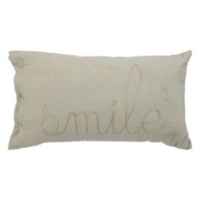 Coussin rectangulaire "Lili" en gaze de coton 50x30cm blanc - Atmosphera