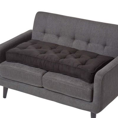 Coussin rehausseur pour canapé en suédine, noir - HOMESCAPES