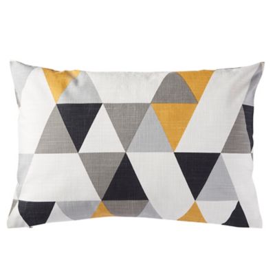 Coussin Rima L.60 x l.40 cm gris jaune et blanc GoodHome