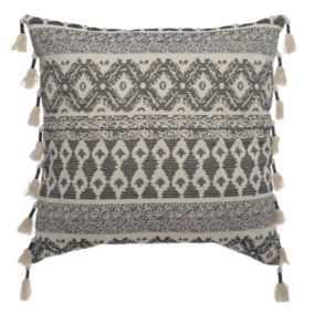 Coussin Rituality carré déhoussable - 60x60cm - Noir et Blanc