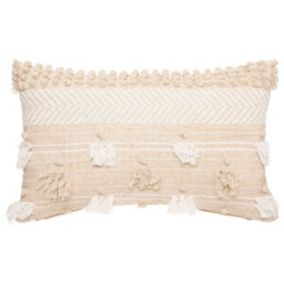 Coussin "Sable cuivré" en coton beige 30x50 cm - Beige- Atmosphera