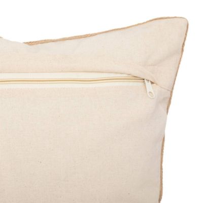 Coussin "Sea View" - motifs brodés - coton recyclé - beige - 40x40 cm - Atmosphera