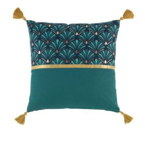 Coussin style art déco (40x40 cm - Bleu)