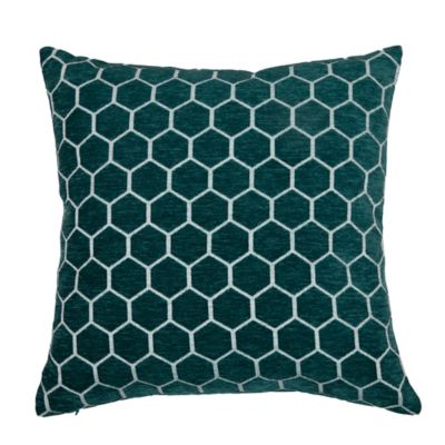 Coussin Teleite 45x45 cm Hexagonal Sarcelle