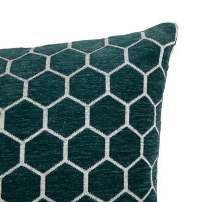 Coussin Teleite 45x45 cm Hexagonal Sarcelle