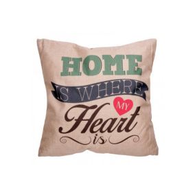 Coussin tendance déco "Home is where my Heart is" (43 x 43 cm)