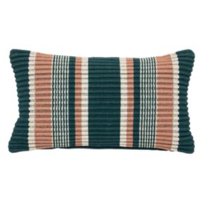 Coussin texturé à rayures (50x32 cm - Bleu Foncé)