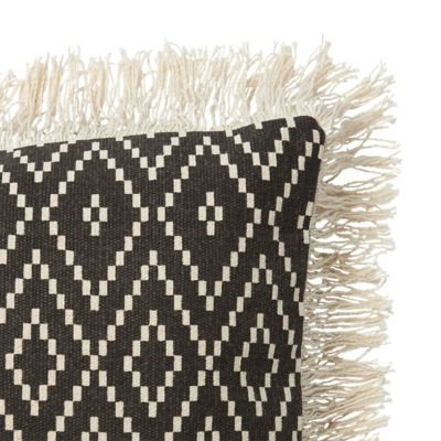 Coussin tissé Blooma Denia noir et blanc 45 x 45 cm
