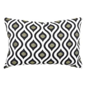 Coussin "Twisted lime" jacquard noir & blanc 58x38cm - Atmosphera