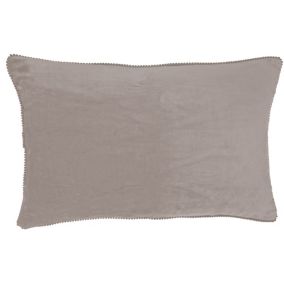 Coussin velours contour perlé BEIGE 40x60