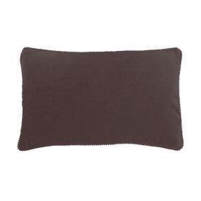 Coussin velours contour perlé CHOCO 30x50