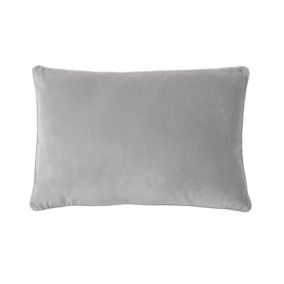 Coussin velours contour perlé GRIS CLAIR 40x60
