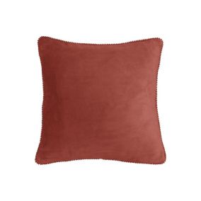 Coussin velours contour perlé TERRE DE SIENNE 40x40