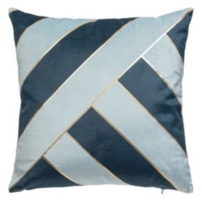 Coussin velours Nelya bleu 40x40cm - Atmosphera