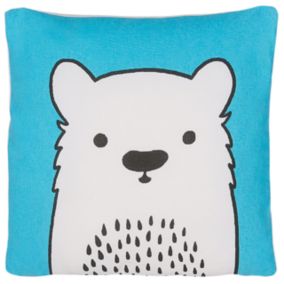 Coussin WARANASI Coton 45 x 45 cm Animal Bleu