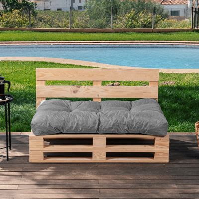 Coussins palette assise en polyester BANANAIR 120x80x15 cm gris