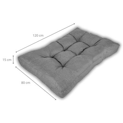 Coussins palette assise en polyester BANANAIR 120x80x15 cm gris
