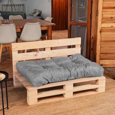Coussins palette assise en polyester BANANAIR 120x80x15 cm gris