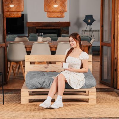 Coussins palette assise en polyester BANANAIR 120x80x15 cm gris