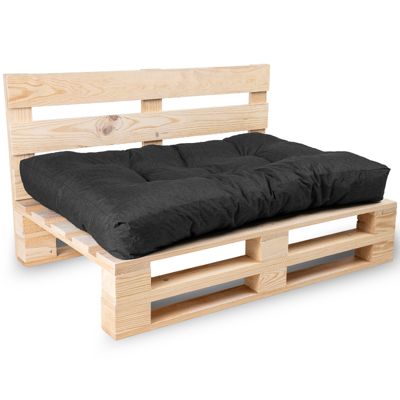 Coussins palette assise en polyester BANANAIR 120x80x15 cm noir