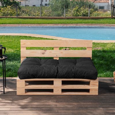 Coussins palette assise en polyester BANANAIR 120x80x15 cm noir