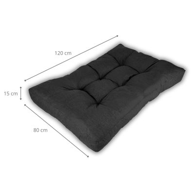 Coussins palette assise en polyester BANANAIR 120x80x15 cm noir