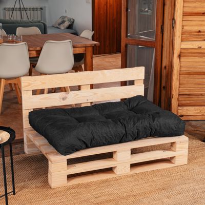 Coussins palette assise en polyester BANANAIR 120x80x15 cm noir