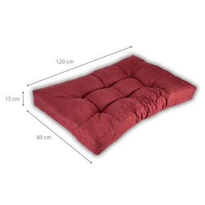 Coussins palette assise en polyester BANANAIR 120x80x15 cm rouge