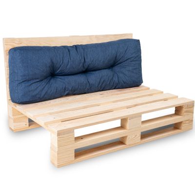 Coussins palette dossier en polyester BANANAIR 120x40x15 cm bleu