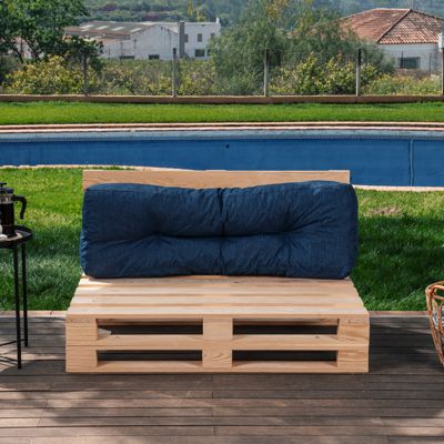 Coussins palette dossier en polyester BANANAIR 120x40x15 cm bleu