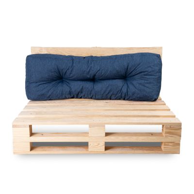 Coussins palette dossier en polyester BANANAIR 120x40x15 cm bleu