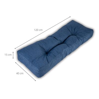Coussins palette dossier en polyester BANANAIR 120x40x15 cm bleu