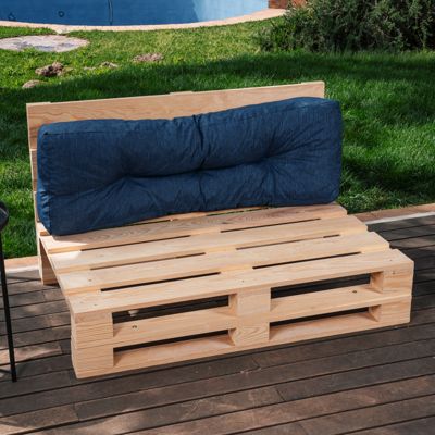 Coussins palette dossier en polyester BANANAIR 120x40x15 cm bleu