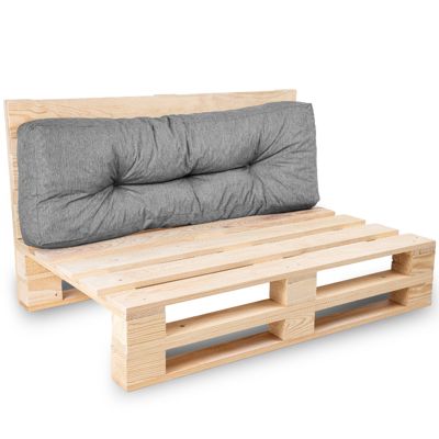 Coussins palette dossier en polyester BANANAIR 120x40x15 cm gris