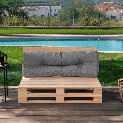 Coussins palette dossier en polyester BANANAIR 120x40x15 cm gris