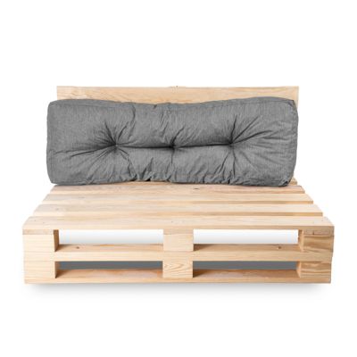 Coussins palette dossier en polyester BANANAIR 120x40x15 cm gris