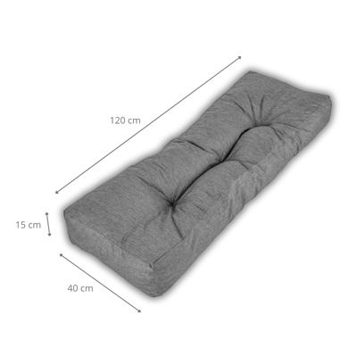 Coussins palette dossier en polyester BANANAIR 120x40x15 cm gris
