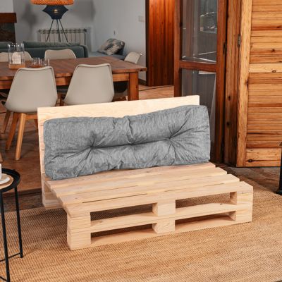 Coussins palette dossier en polyester BANANAIR 120x40x15 cm gris